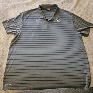 Nike Dri-fit Men's Georgia Gray Striped Polo Shirt